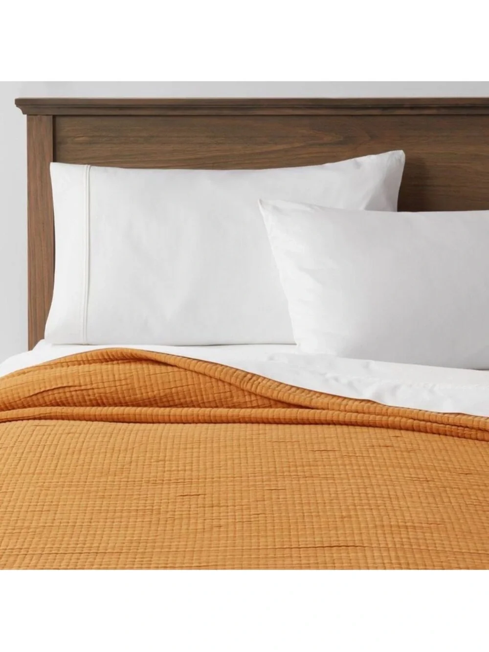 Threshold King Cotton Double Cloth Quilt - Mustard